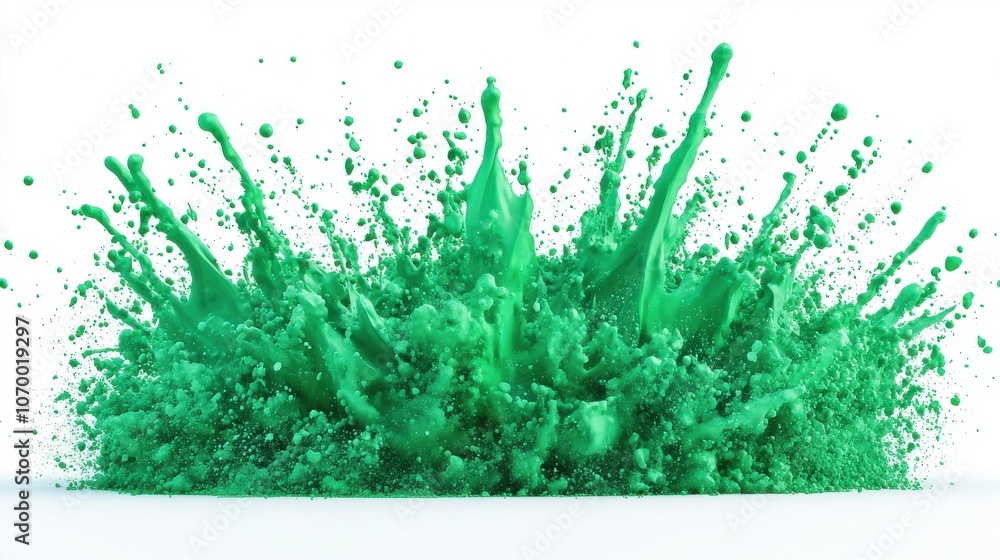 A vibrant splash of green paint, creating a dynamic and energetic visual effect against a white background. A vibrant splash of green paint, creating a dynamic and energetic visual effect against a white background.