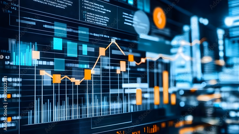 Close-Up of a Yield Curve Graph on a Digital Screen with Blurred Background, Highlighting Financial Market Trends, Investment Strategy, and Economic Forecasting, Ideal for Business and Financial Analy Close-Up of a Yield Curve Graph on a Digital Screen with Blurred Background, Highlighting Financial Market Trends, Investment Strategy, and Economic Forecasting, Ideal for Business and Financial Analy
