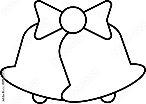 chrismas bell element illustration outline.svg