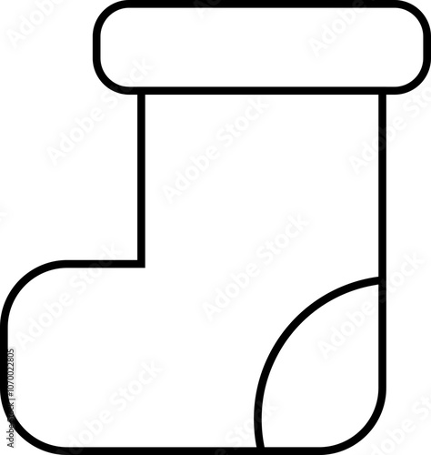 sock chrismas element illustration outline.svg