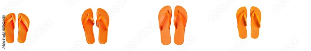 PNG file of yellow flipflop sandals and flip flop beach shoes isolated on transparent background PNG file of yellow flipflop sandals and flip flop beach shoes isolated on transparent background