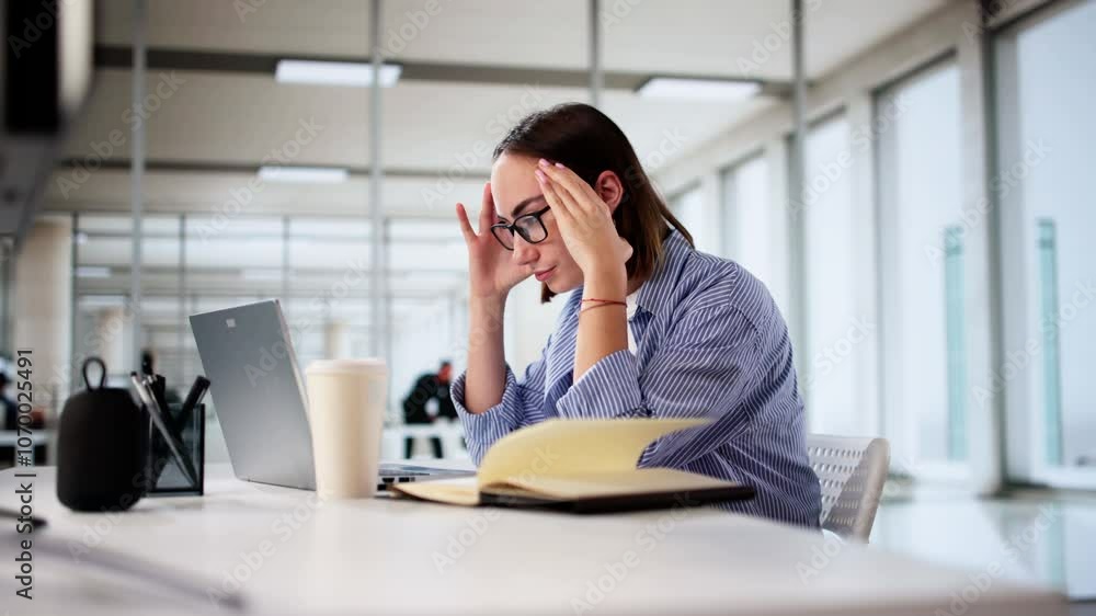 Stressed Sick Employee Woman Stressed Sick Employee Woman