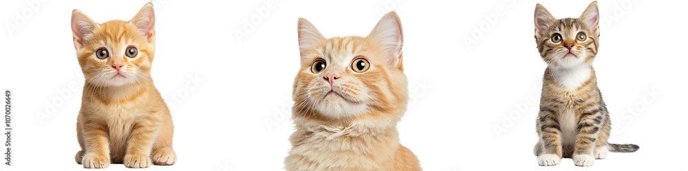 A young black tabby blotched Norwegian Forestcat kitten faces the camera. His green brown eyes are gazing into the camera. Isolated cutout on transparent background. A young black tabby blotched Norwegian Forestcat kitten faces the camera. His green brown eyes are gazing into the camera. Isolated cutout on transparent background.