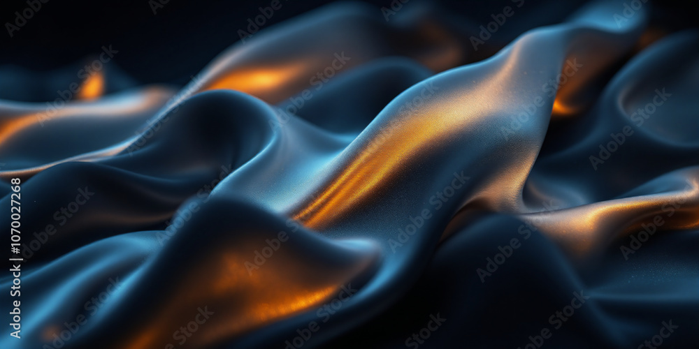 Fototapeta premium Metallic Wave: The Luxury Dance of Gold and Silver