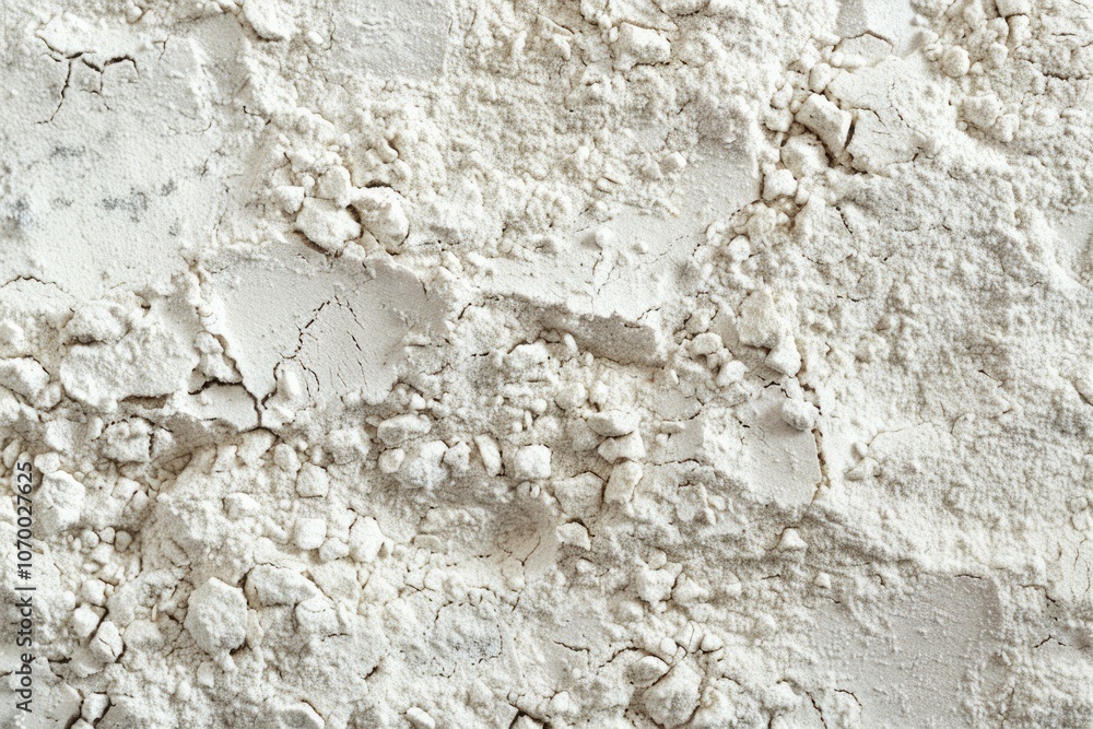 Image of White fine flour powder macro texture. Professional photo for food blog