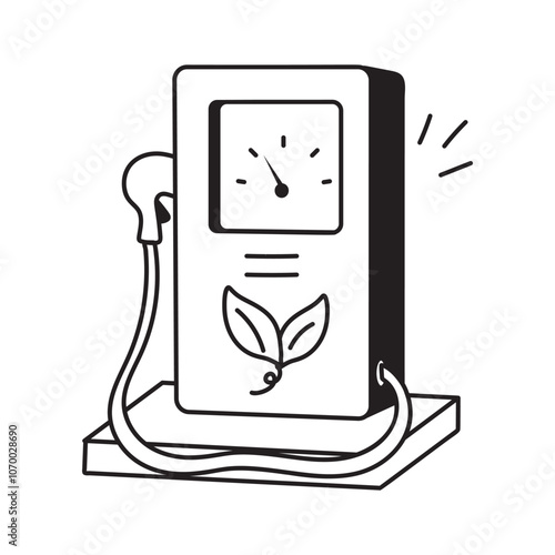 Creatively design hand drawn icon of eco fuel