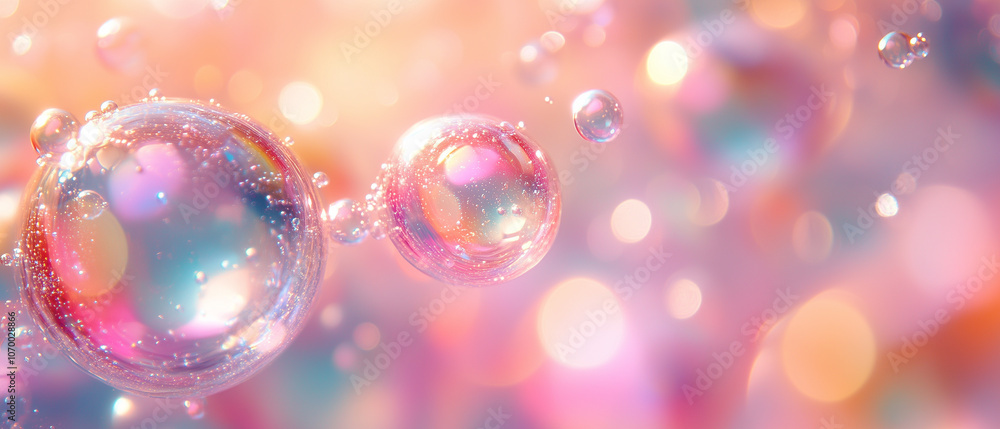 Abstract Pink and Blue Bubbles. Abstract Pink and Blue Bubbles.