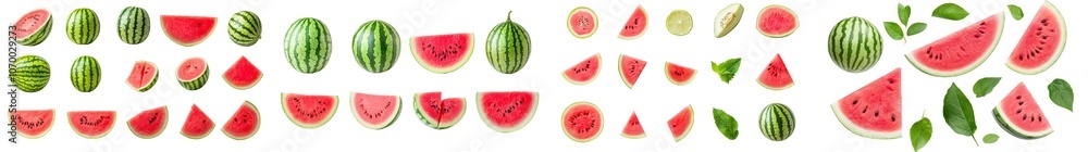Isolated watermelon on white background. Isolated watermelon on white background.