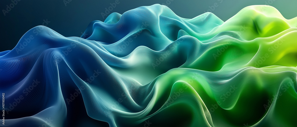Abstract Green and Blue Wavy Landscape. Abstract Green and Blue Wavy Landscape.