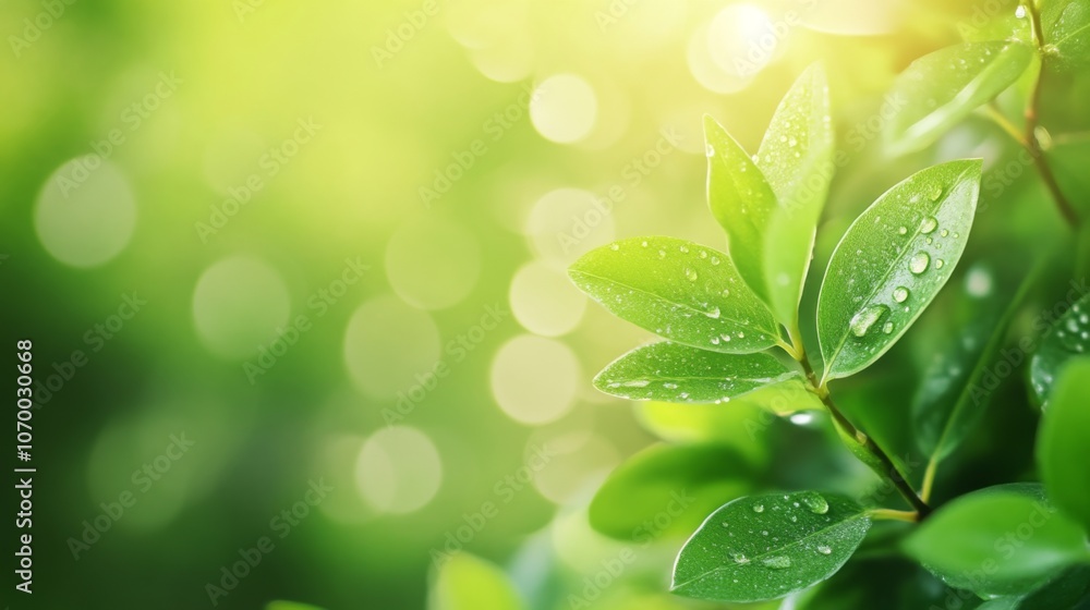 Close Up of Dewy Green Leaves - Nature Photography Close Up of Dewy Green Leaves - Nature Photography