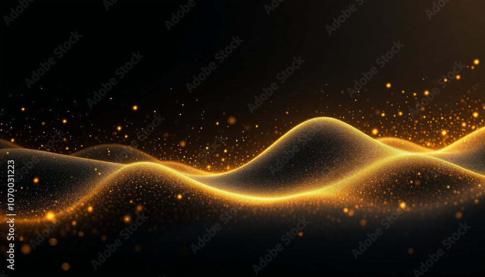 Fototapeta premium The Magical Dance of Golden Waves: Luxury Abstract Composition