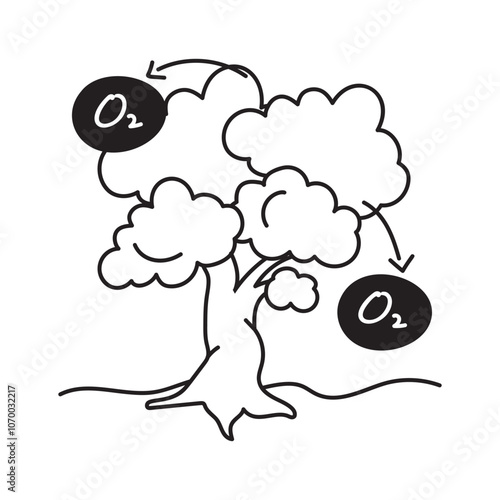 Tree symbolizing oxygen production and carbon sequestration