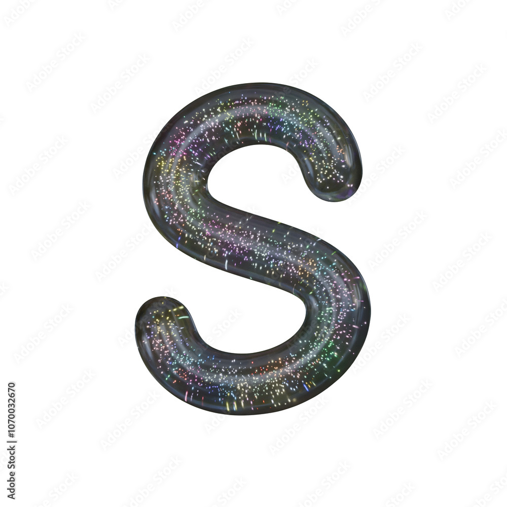 3D Simple Black Alphabet - Light Particles 3D Simple Black Alphabet - Light Particles
