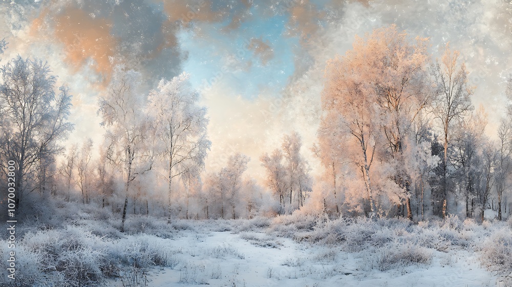 Winter Wonderland: Frosted Forest at Sunset Winter Wonderland: Frosted Forest at Sunset