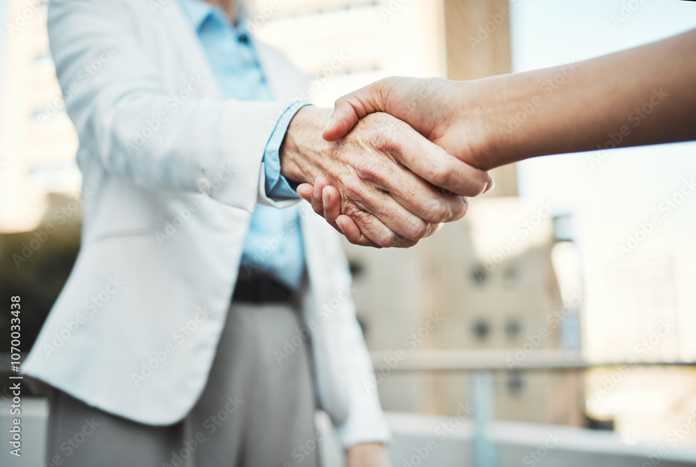 Handshake, partnership and thank you with business people on balcony together for agreement or deal. B2B, meeting and welcome of employee team shaking hands at work for collaboration or contract Handshake, partnership and thank you with business people on balcony together for agreement or deal. B2B, meeting and welcome of employee team shaking hands at work for collaboration or contract