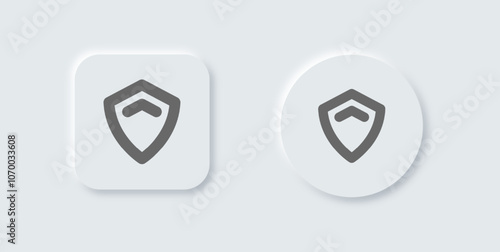 Privacy line icon in neomorphic design style. Personal data signs vector illustration.