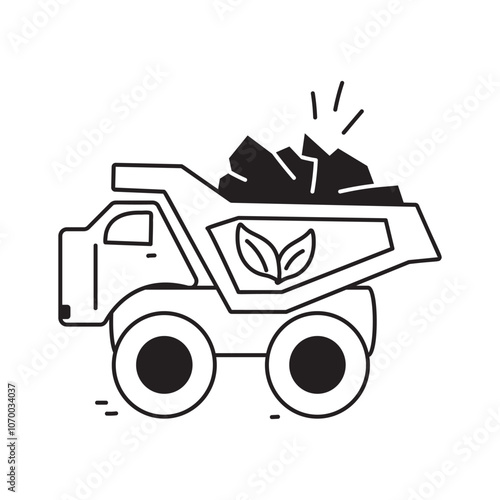 Truck carrying coal, representing the environmental impact of mining