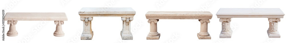 Obraz premium Isolated empty stone pedestal on transparent background