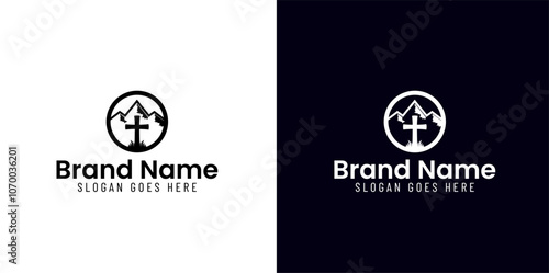 cross at mountain logo