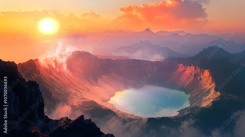 Obraz premium Sunrise Over Crater Lake