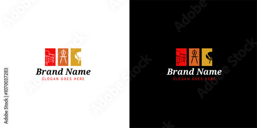 logo of sofa, compass, and chair