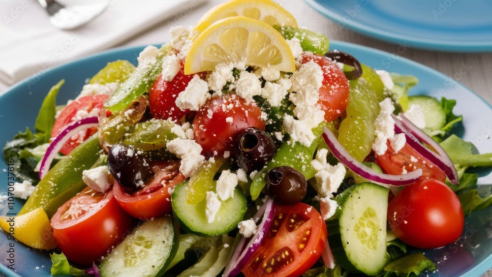 Greek salad with fresh vegetables Greek salad with fresh vegetables