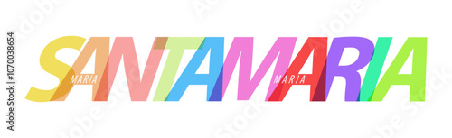 SANTA MARIA. The name of the city on a white background. Vector design template for poster, postcard, banner