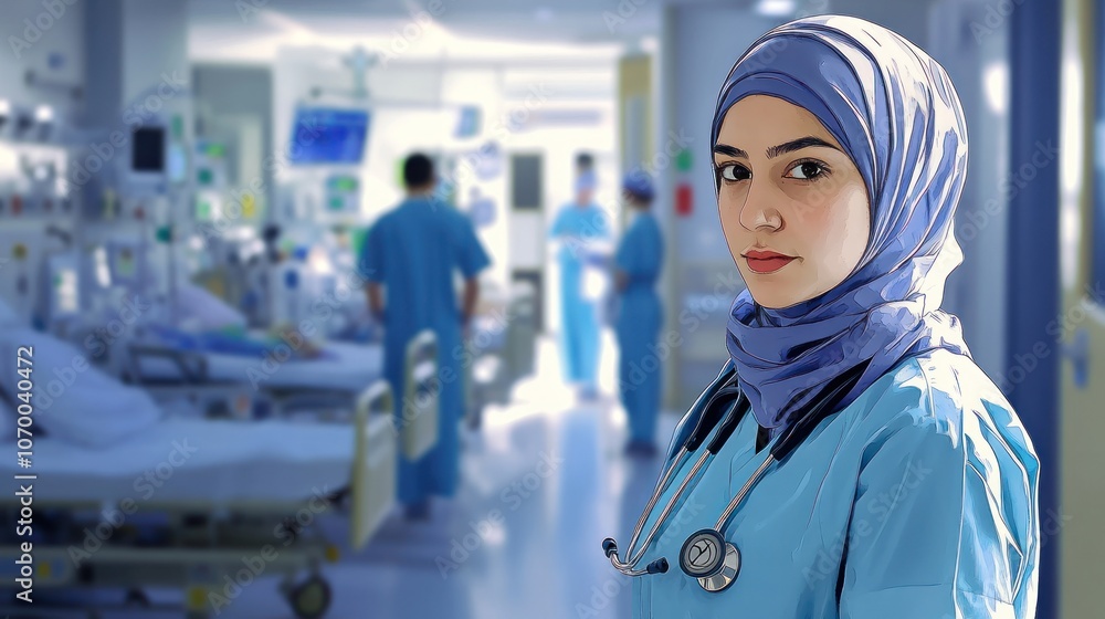 A Muslim Nurse In A Hospital A Muslim Nurse In A Hospital