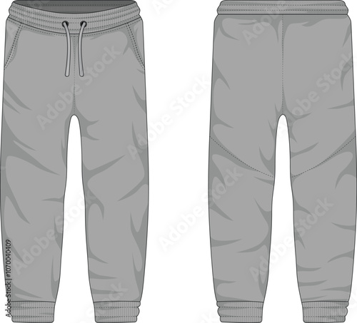 Plain grey sports training pants mockup