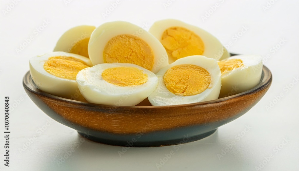 Unique cut boiled egg, white kitchen background Unique cut boiled egg, white kitchen background
