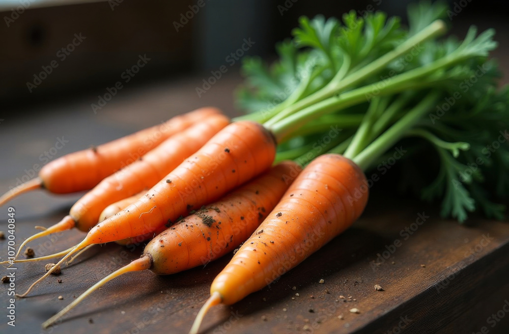 Close up fresh bunch dirty organic carrots. Close up fresh bunch dirty organic carrots.
