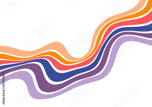 Background with colored parallel lines. Deformed colored stripes. An idea for banners, posters and posters. A variant of wall art