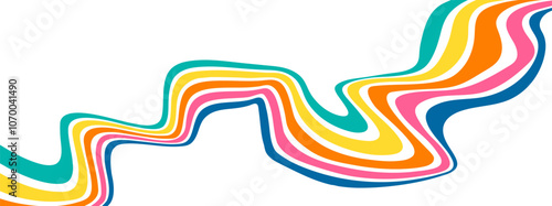 Background with colored parallel lines. Deformed colored stripes. An idea for banners, posters and posters. A variant of wall art