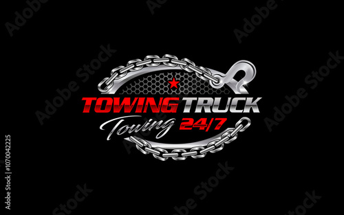 Illustration vector graphic of towing truck service logo design suitable for the automotive company