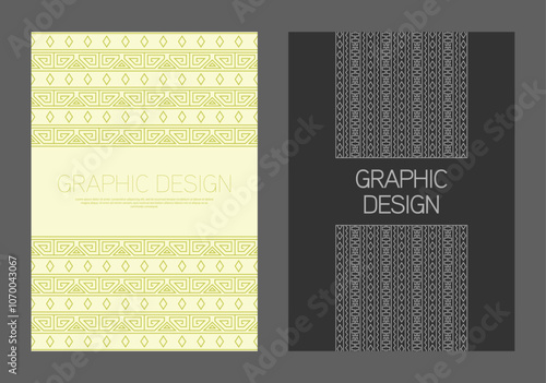 The design is patterned in an ethnic style. A template for a cover, banner, poster, postcard and corporate design. It is ideal for interior and decorative creativity