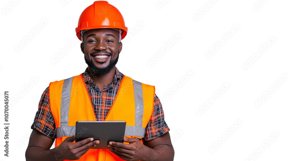 Smart engineer smiling in the background without any background. Smart engineer smiling in the background without any background.