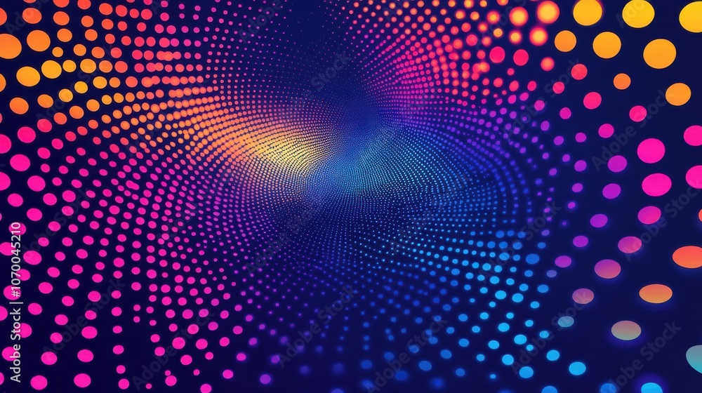 Colorful abstract swirl of dots creating a dynamic and vibrant visual effect. Colorful abstract swirl of dots creating a dynamic and vibrant visual effect.