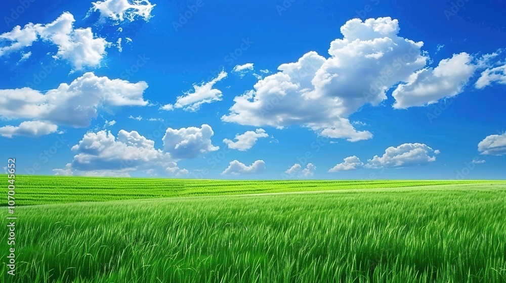 Enchanting Blue Sky, White Clouds, and Grassland Scenery: A Serene Escape Enchanting Blue Sky, White Clouds, and Grassland Scenery: A Serene Escape