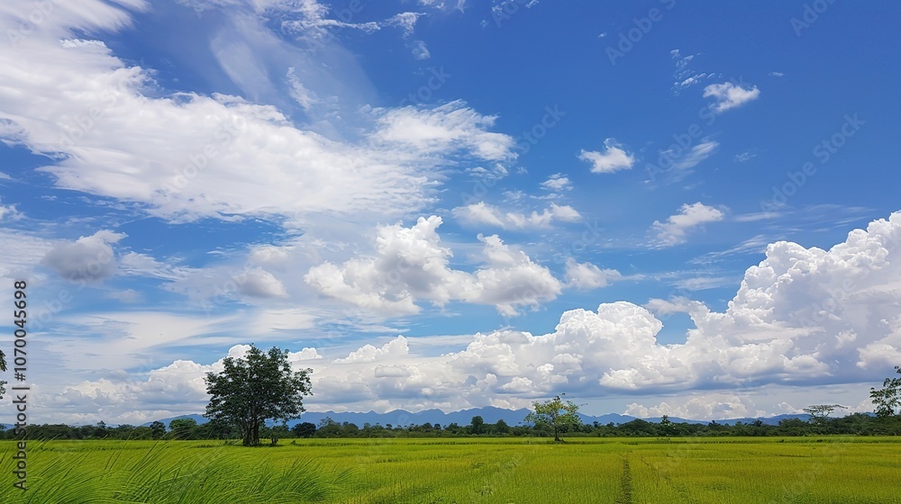 Enchanting Blue Sky, White Clouds, and Grassland Scenery: A Serene Escape Enchanting Blue Sky, White Clouds, and Grassland Scenery: A Serene Escape
