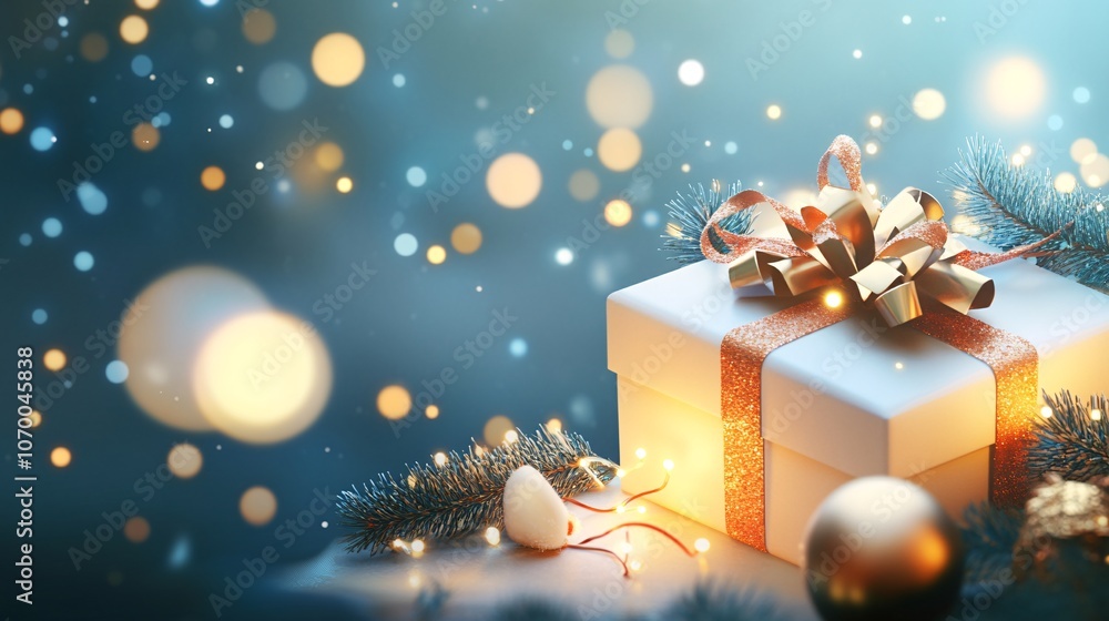 Festive Holiday Gift Box with Sparkling Lights Festive Holiday Gift Box with Sparkling Lights