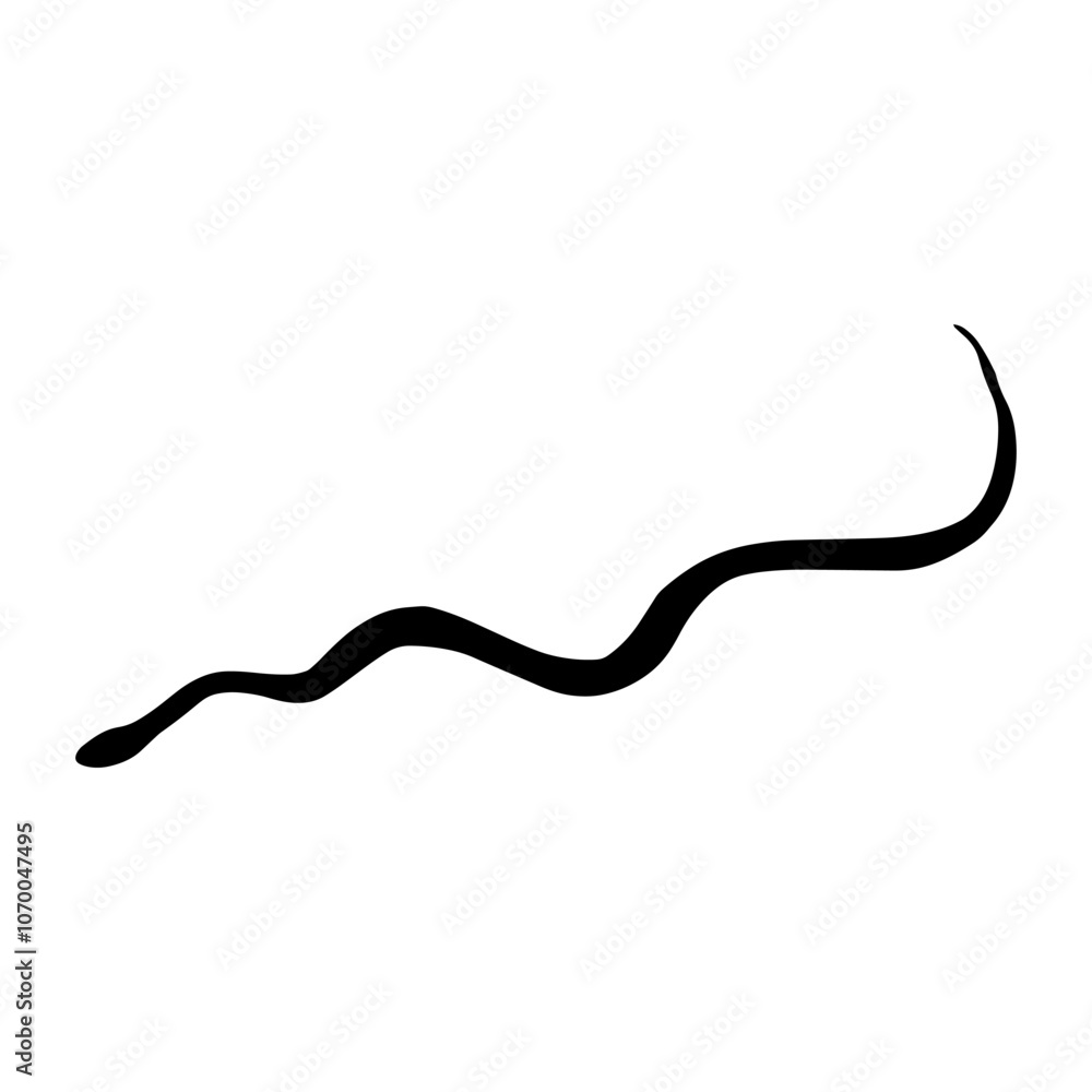 ゆっくり進む蛇のシルエットイラスト