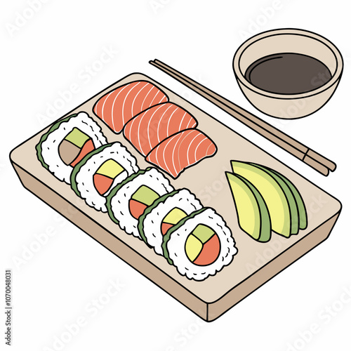 sushi and chopsticks