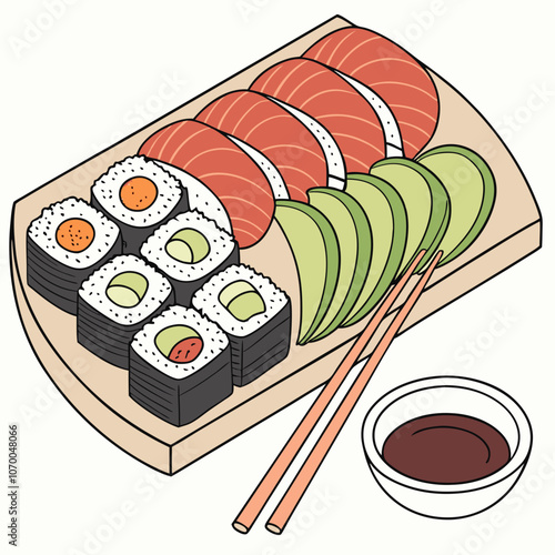 sushi and chopsticks