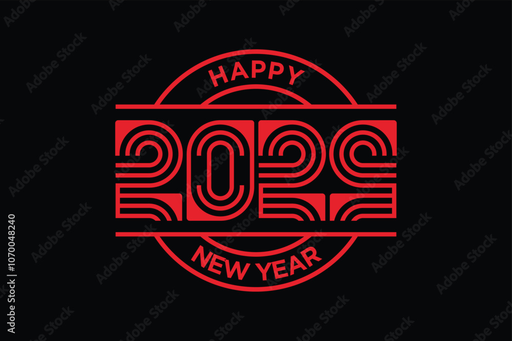 Happy new year 2025 multiple lines minimalist design concept Happy new year 2025 multiple lines minimalist design concept