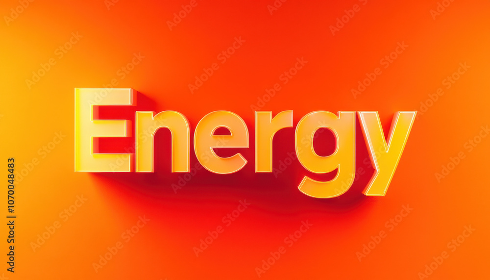 Bold yellow 'Energy' text on a vibrant orange background with dynamic lighting and shadow effects, evoking a sense of power and vitality. Bold yellow 'Energy' text on a vibrant orange background with dynamic lighting and shadow effects, evoking a sense of power and vitality.