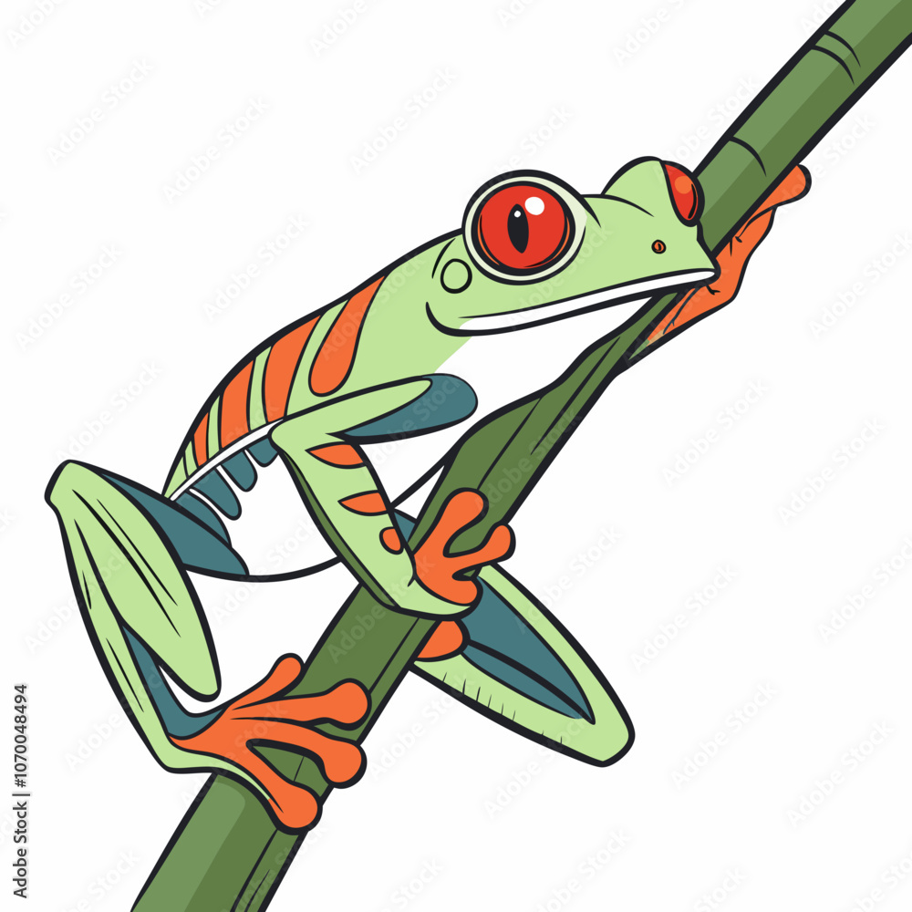 Obraz premium frog sitting on a branch