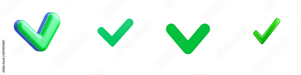 An approval badge, isolated checkmarks, checklist signs, and a green check mark. Modern illustration of a checkmark. An approval badge, isolated checkmarks, checklist signs, and a green check mark. Modern illustration of a checkmark.