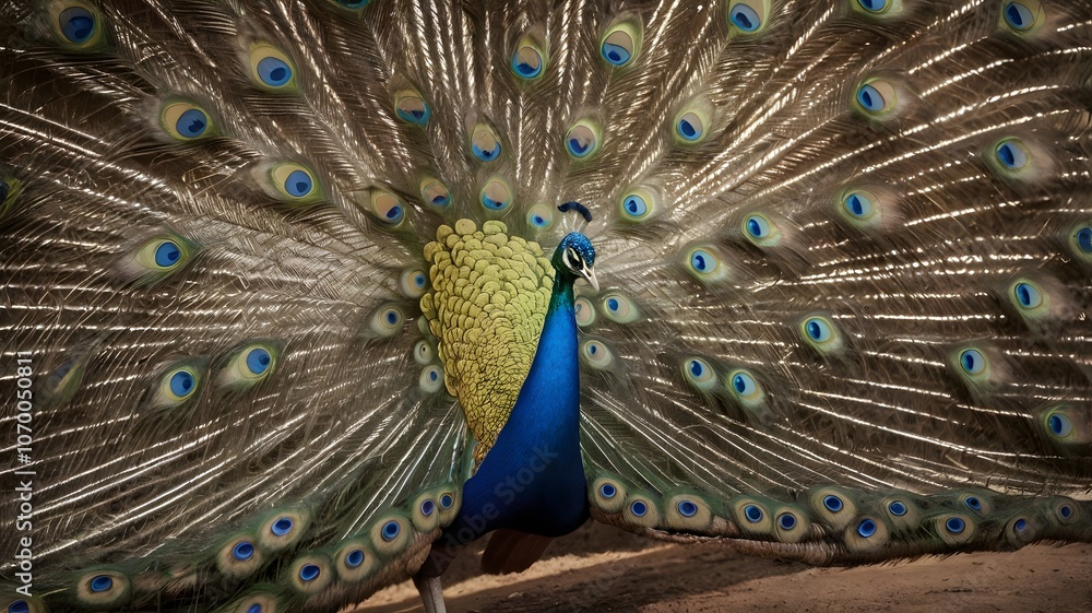 Obraz premium Peacock Displaying Vibrant Feathers
