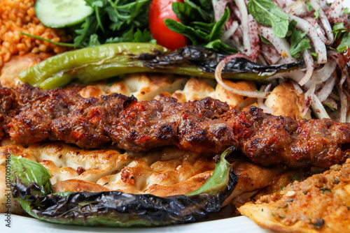 spicy hot adana kebab turkish food traditional