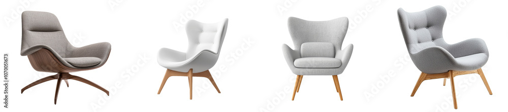 An isolated modern sofa on a transparent background with wooden legs An isolated modern sofa on a transparent background with wooden legs